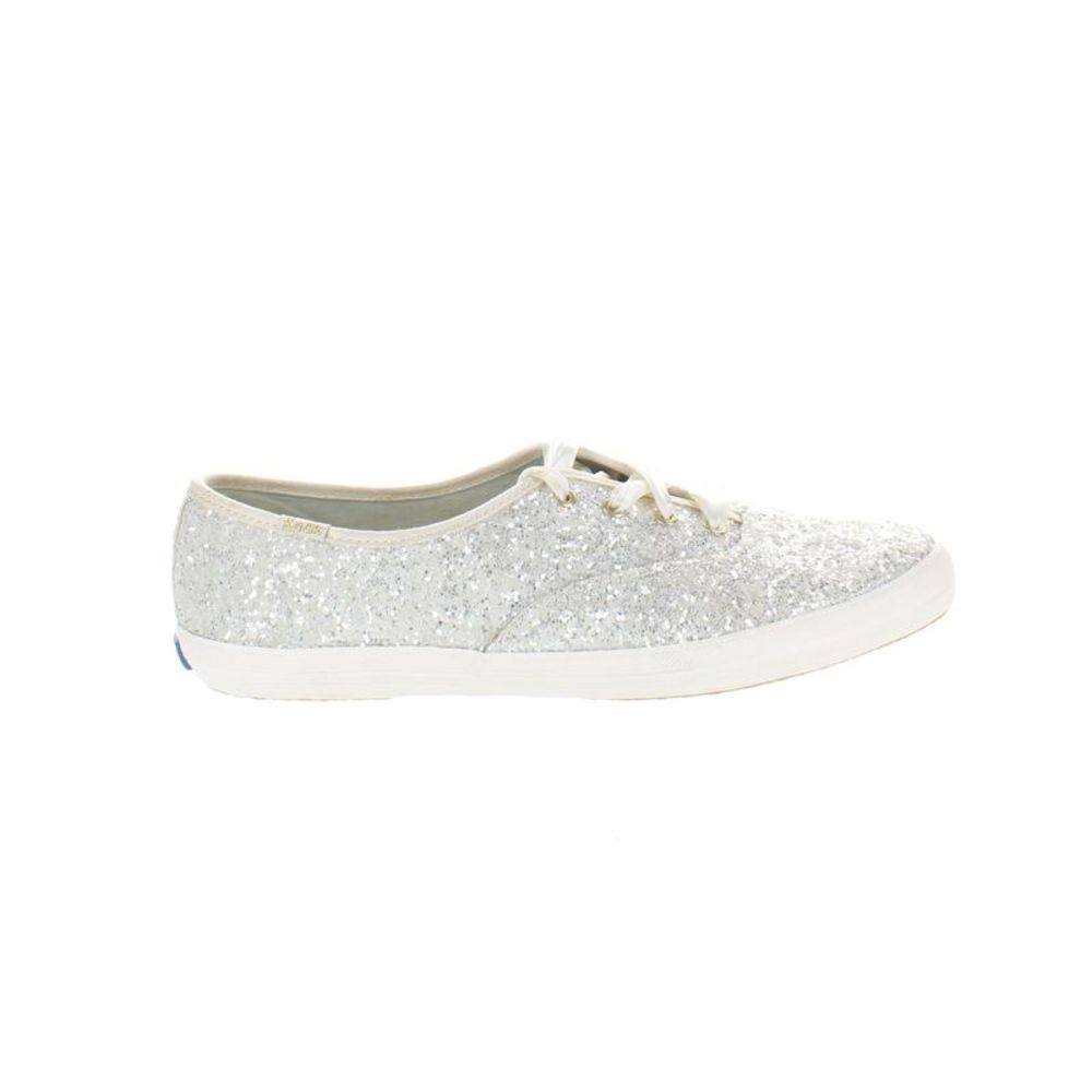 Kate Spade Keds Womens Cream Silver Fashion Sneaker Size 9 Medium (B, M)